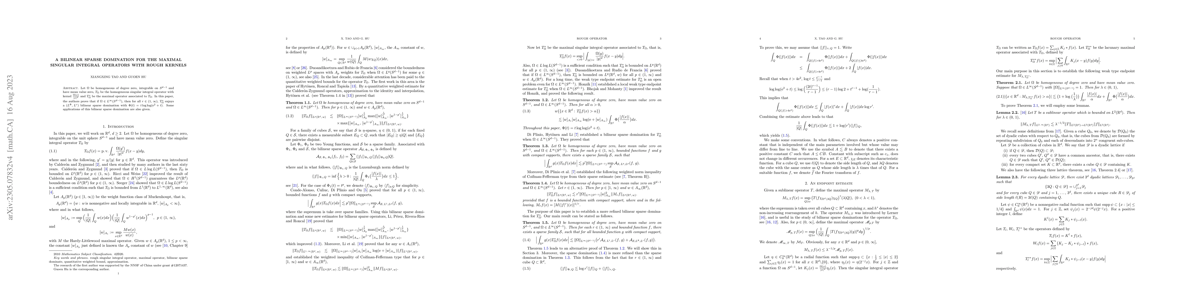 Thumbnail for A bilinear sparse domination for the maximal singular integral operators
  with rough kernels