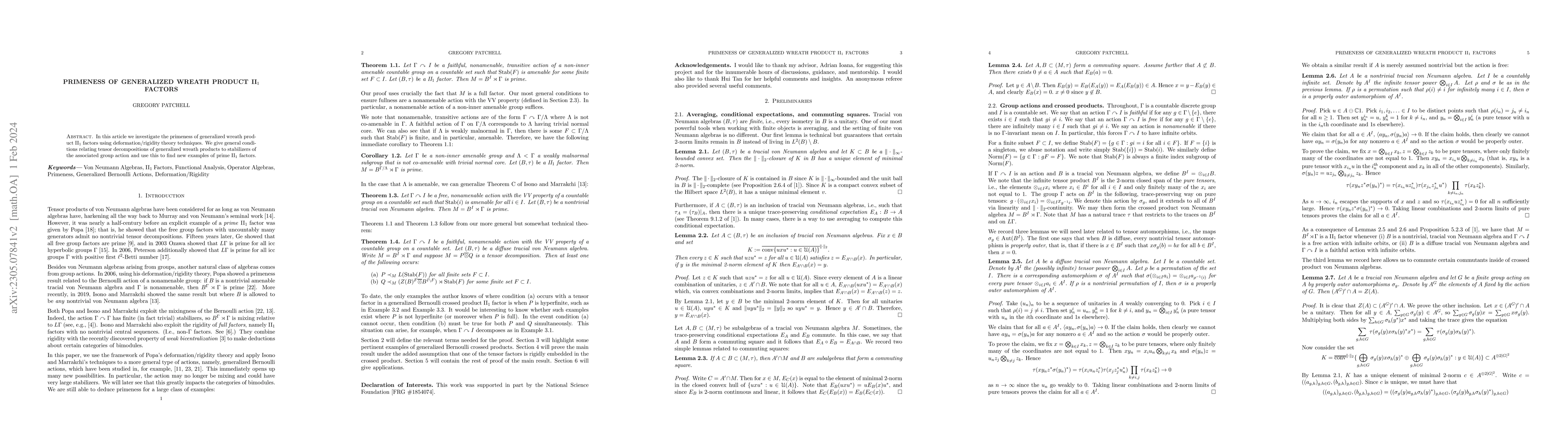 Thumbnail for Primeness of Generalized Wreath Product II$_1$ Factors