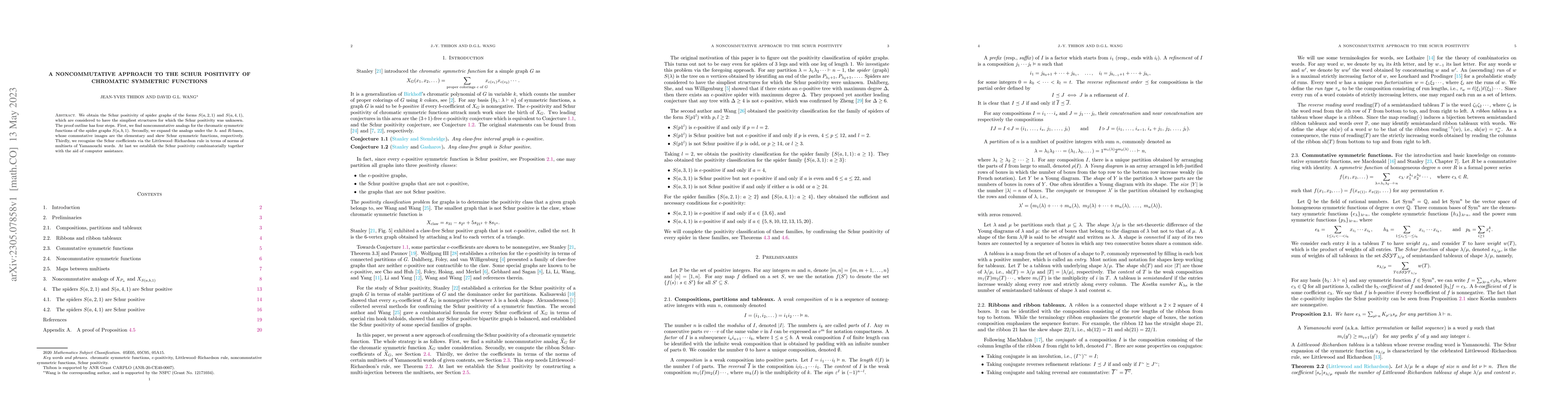 Thumbnail for A noncommutative approach to the Schur positivity of chromatic symmetric
  functions