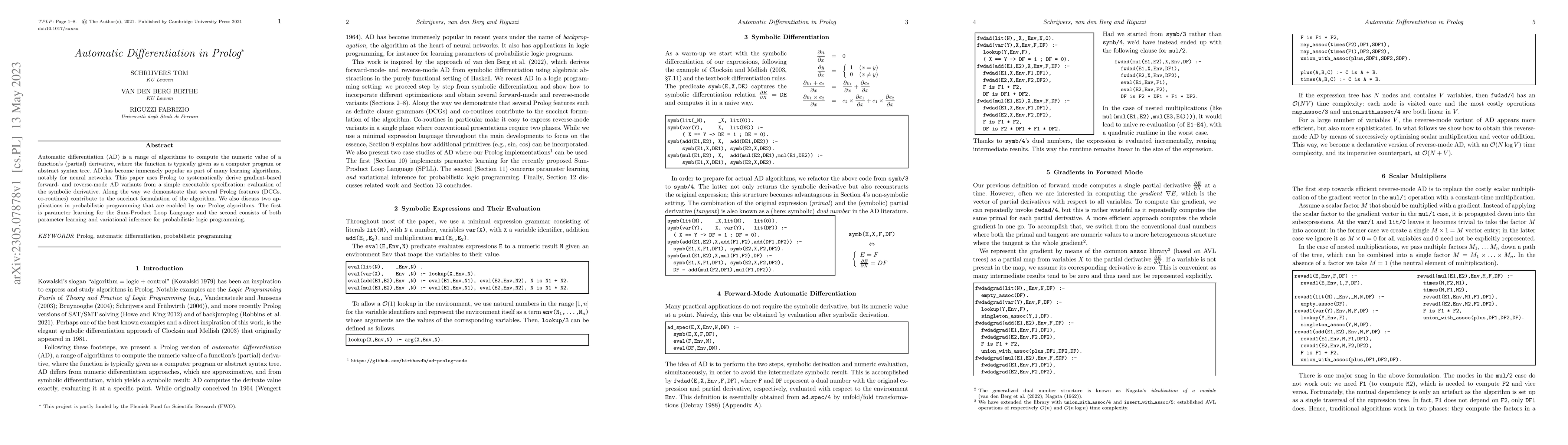 Thumbnail for Automatic Differentiation in Prolog