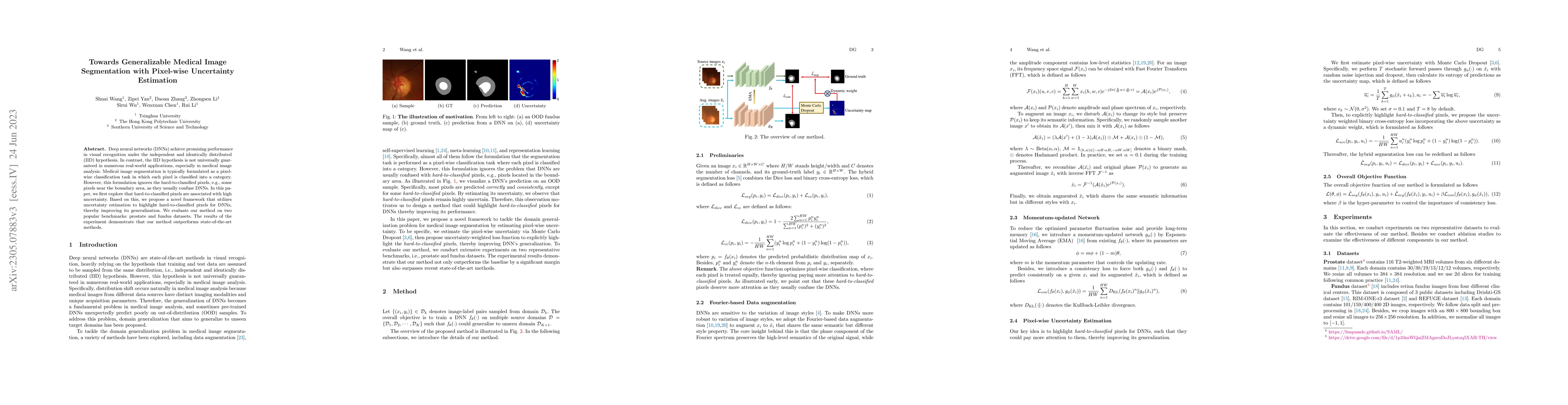 Thumbnail for Towards Generalizable Medical Image Segmentation with Pixel-wise
  Uncertainty Estimation