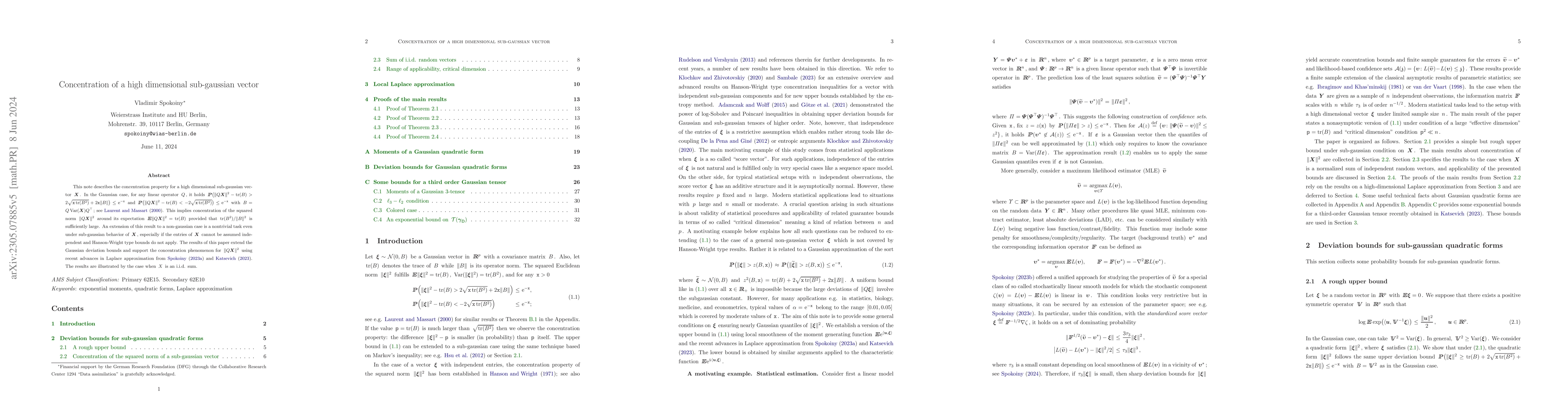 Thumbnail for Concentration of a high dimensional sub-gaussian vector
