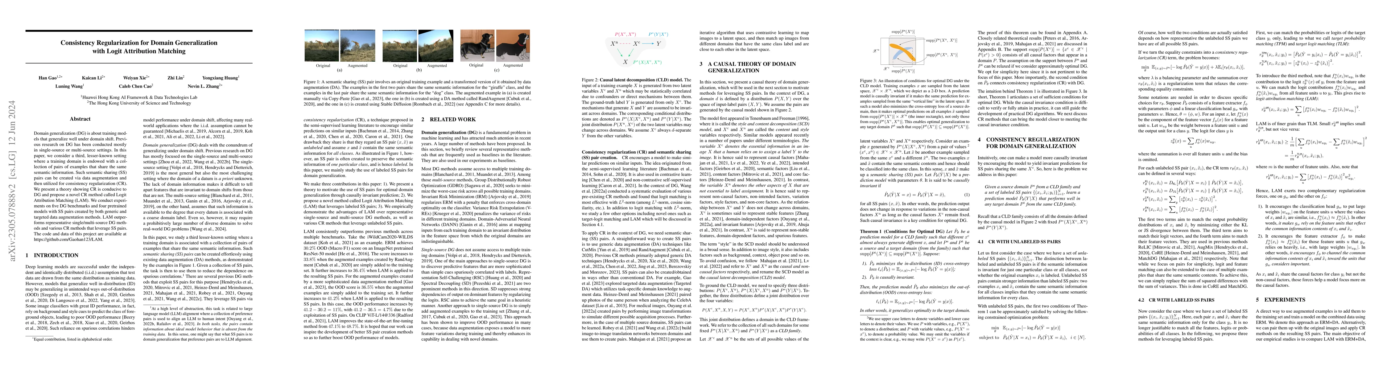 Thumbnail for Consistency Regularization for Domain Generalization with Logit
  Attribution Matching
