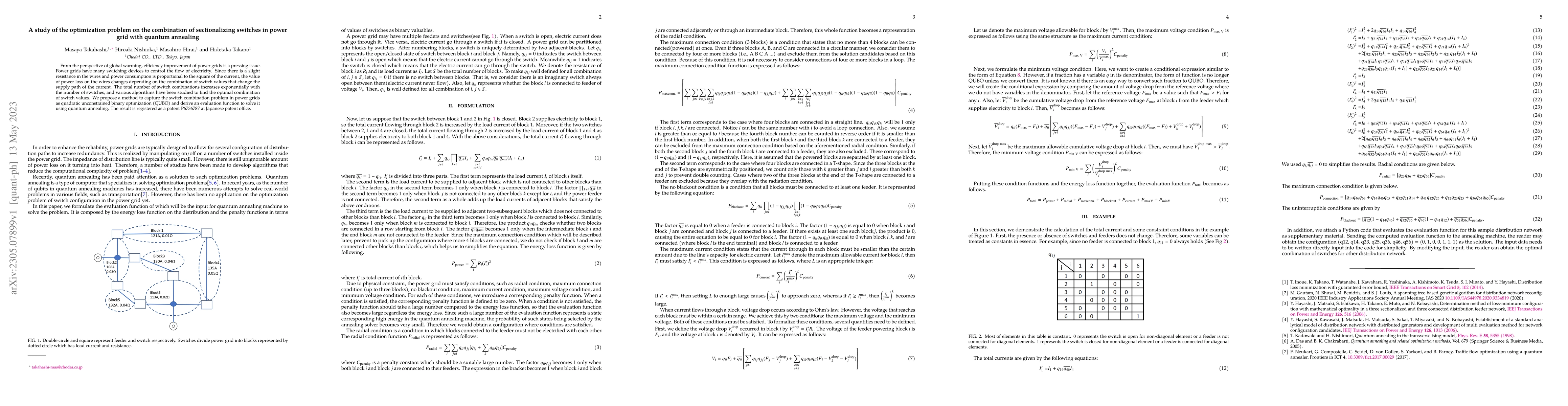 Thumbnail for A study of the optimization problem on the combination of sectionalizing
  switches in power grid with quantum annealing