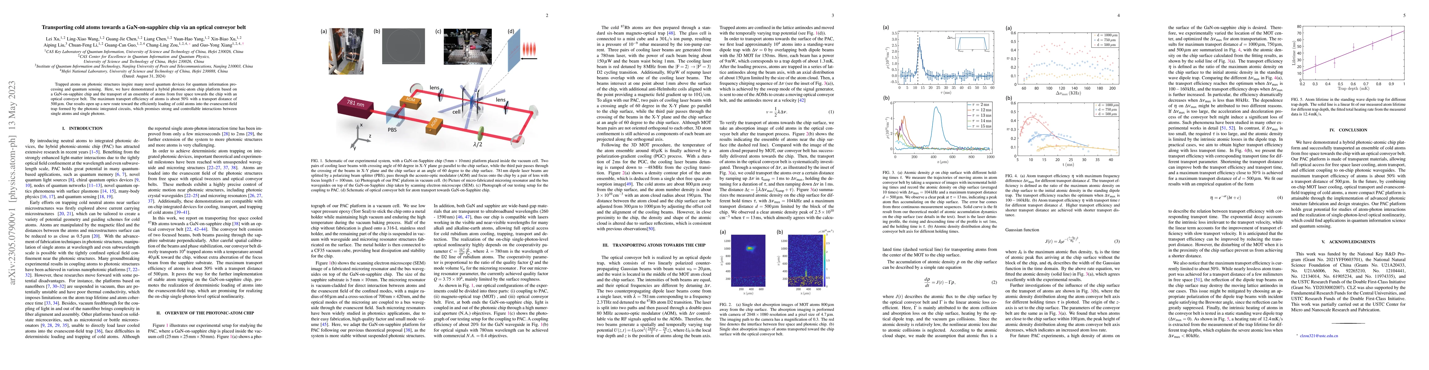 Thumbnail for Transporting cold atoms towards a GaN-on-sapphire chip via an optical
  conveyor belt