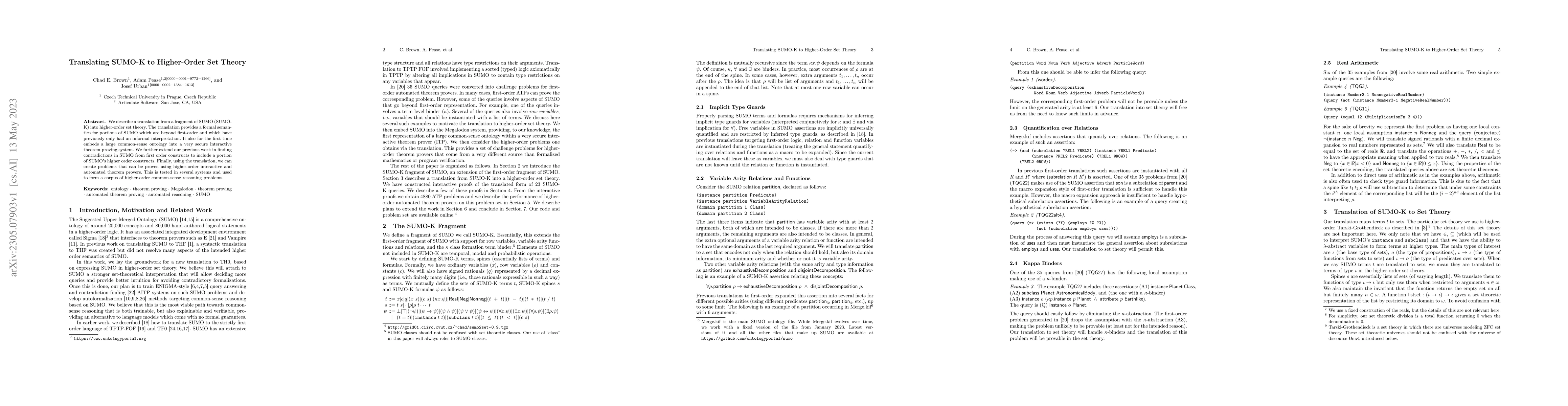 Thumbnail for Translating SUMO-K to Higher-Order Set Theory
