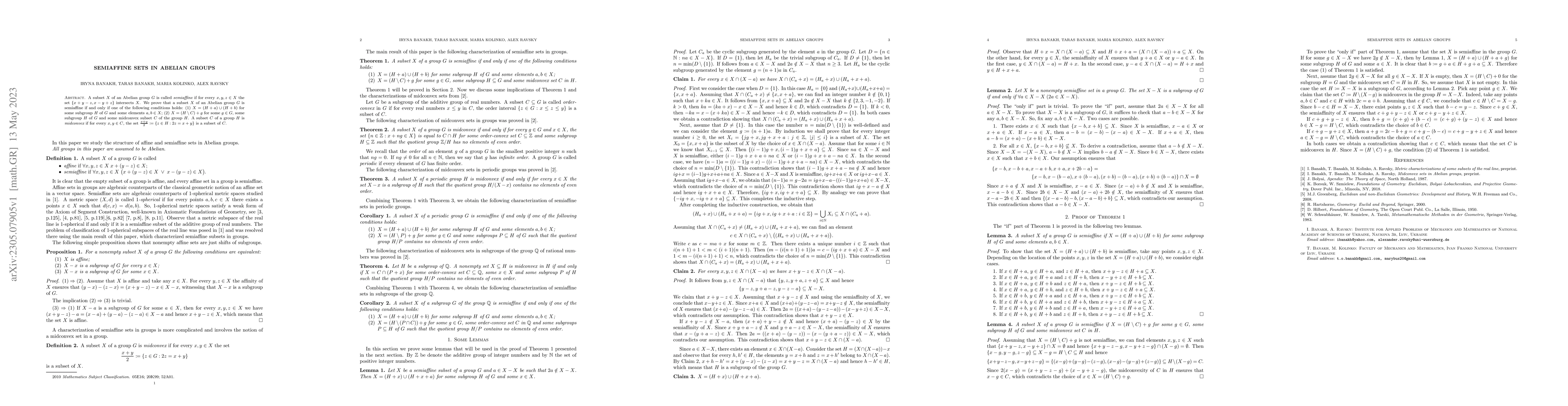 Thumbnail for Semiaffine sets in Abelian groups