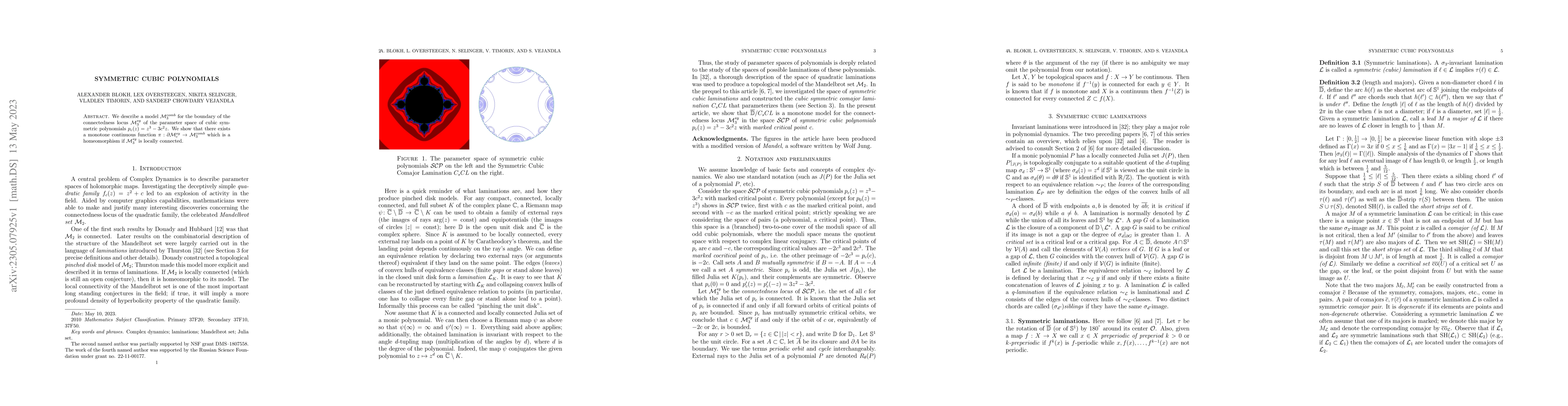 Thumbnail for Symmetric cubic polynomials