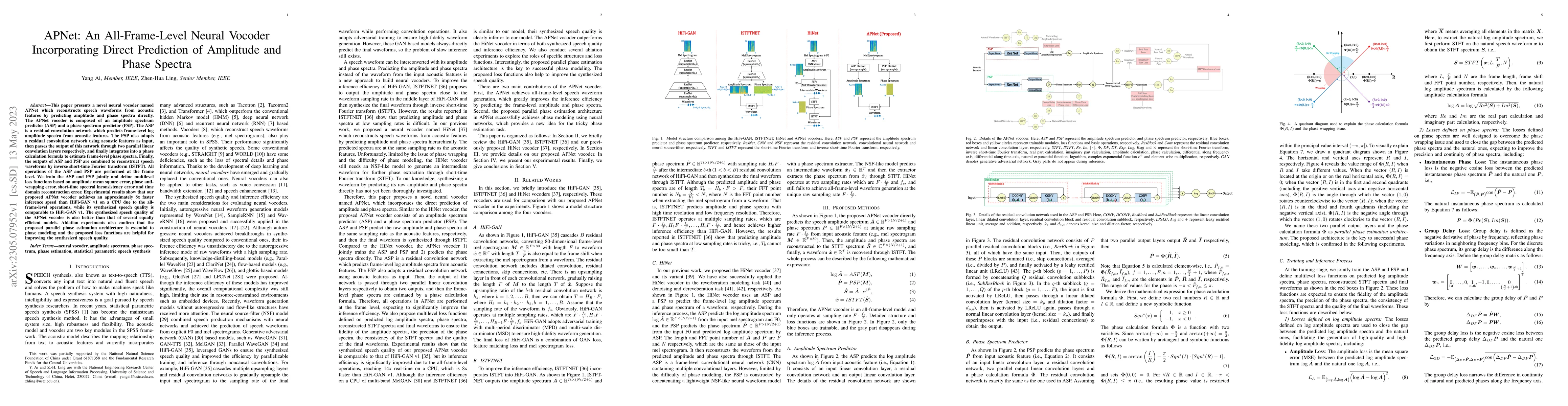 Thumbnail for APNet: An All-Frame-Level Neural Vocoder Incorporating Direct Prediction
  of Amplitude and Phase Spectra