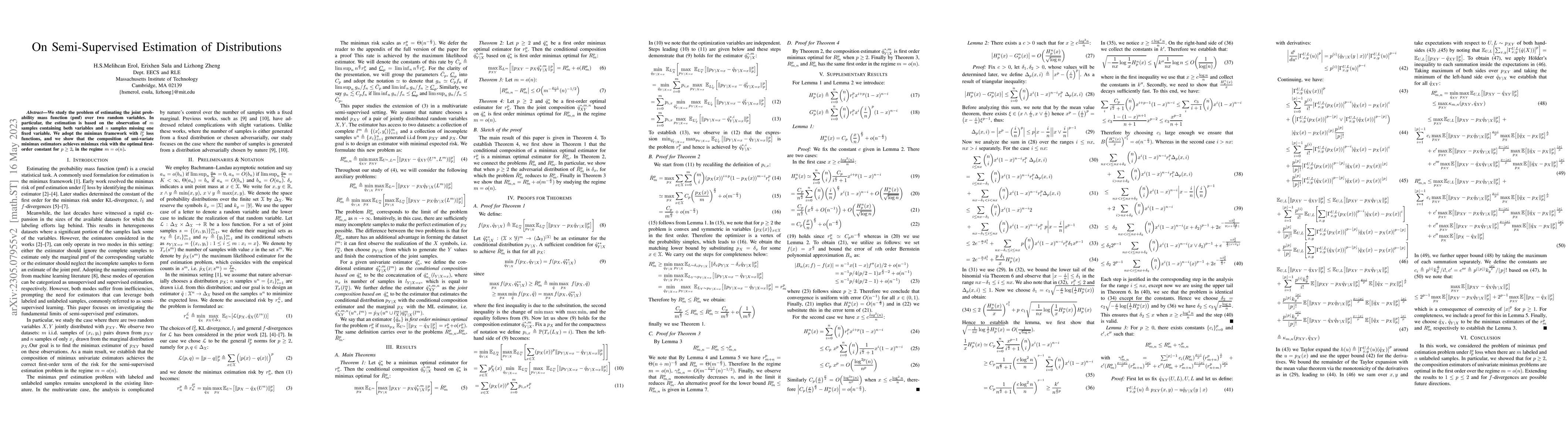 Thumbnail for On Semi-Supervised Estimation of Distributions
