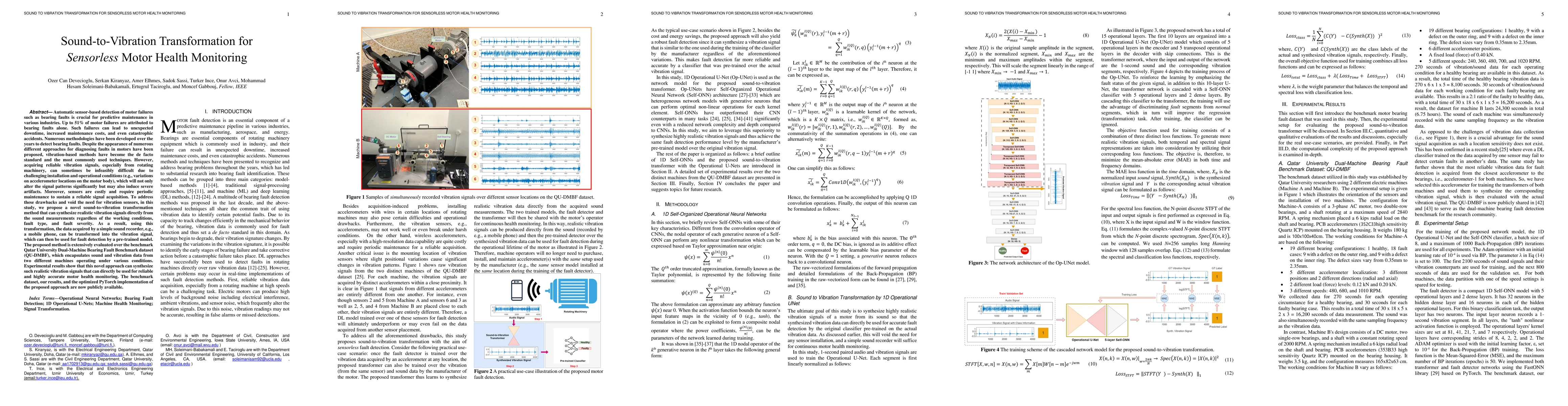 Thumbnail for Sound-to-Vibration Transformation for Sensorless Motor Health Monitoring