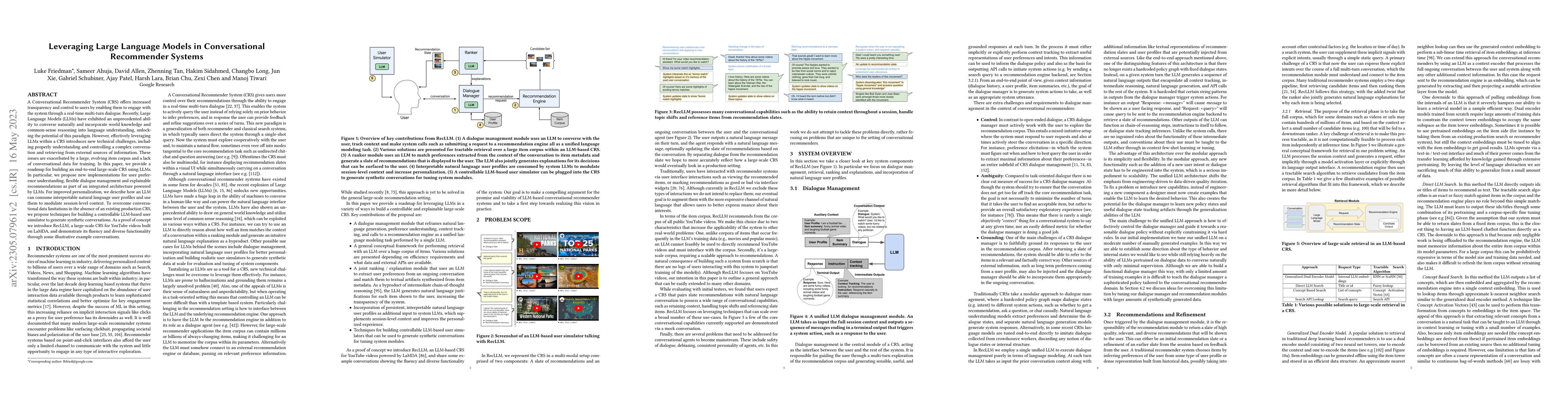 Thumbnail for Leveraging Large Language Models in Conversational Recommender Systems