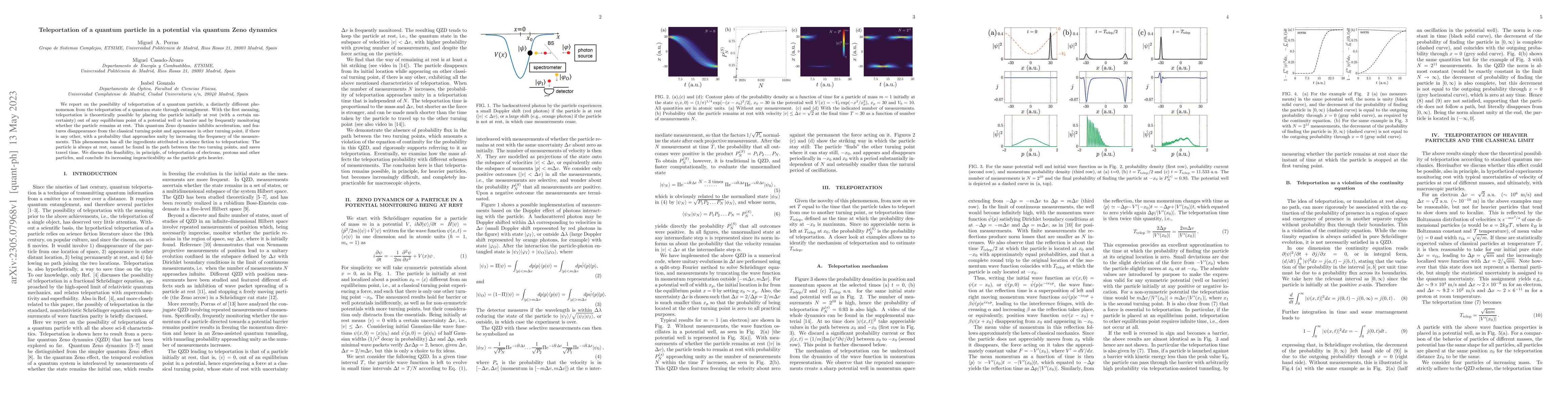Thumbnail for Teleportation of a quantum particle in a potential via quantum Zeno
  dynamics