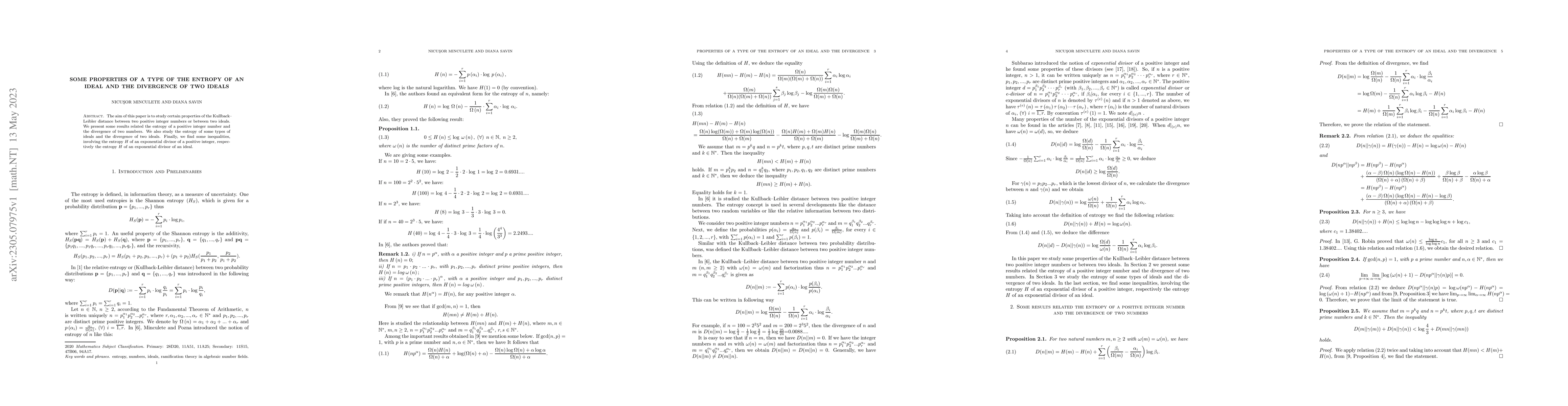 Thumbnail for Some properties of a type of the entropy of an ideal and the divergence
  of two ideals
