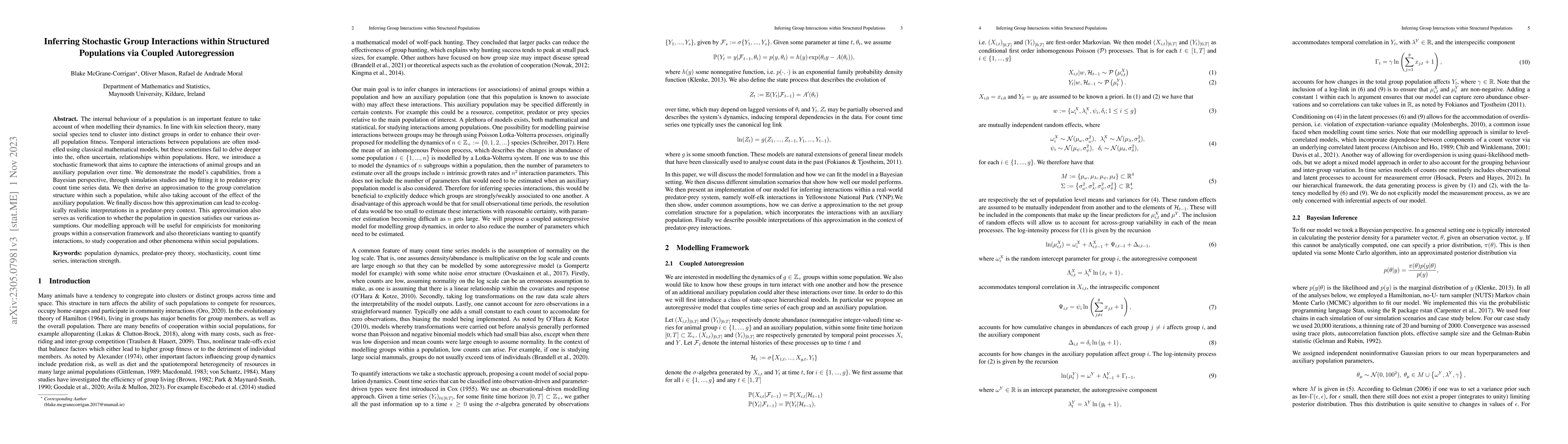 Thumbnail for Inferring Stochastic Group Interactions within Structured Populations
  via Coupled Autoregression