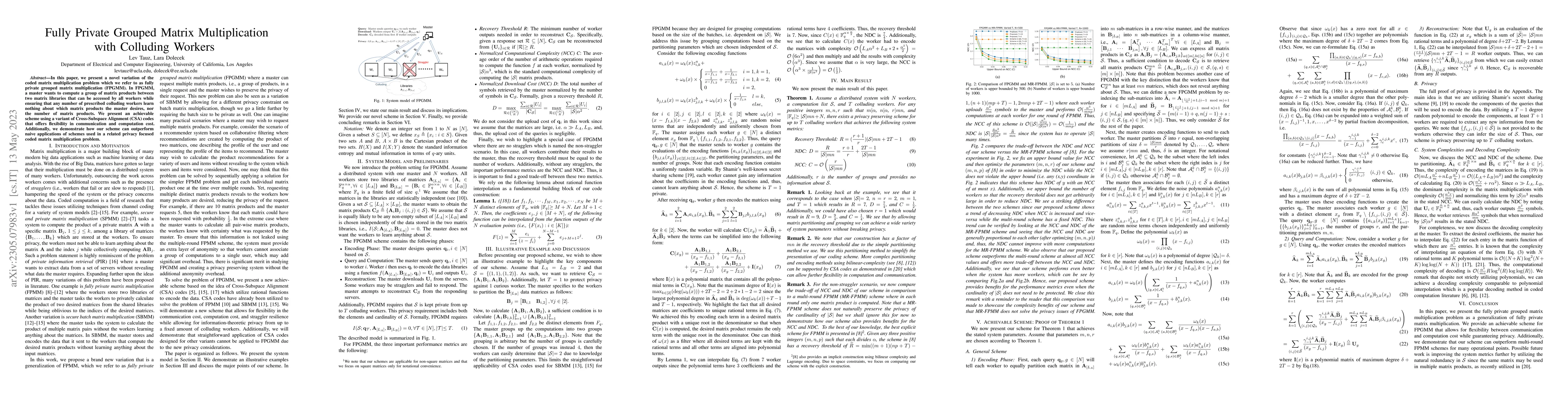 Thumbnail for Fully Private Grouped Matrix Multiplication with Colluding Workers