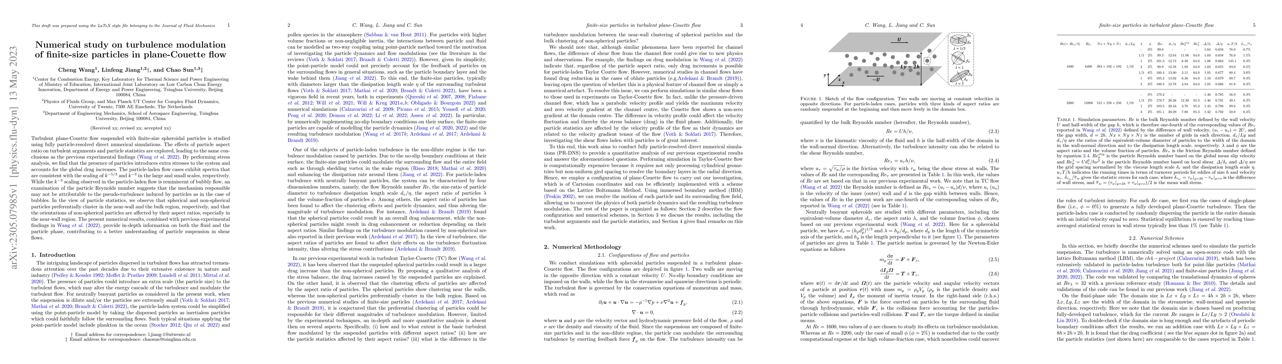 Thumbnail for Numerical study on turbulence modulation of finite-size particles in
  plane-Couette flow