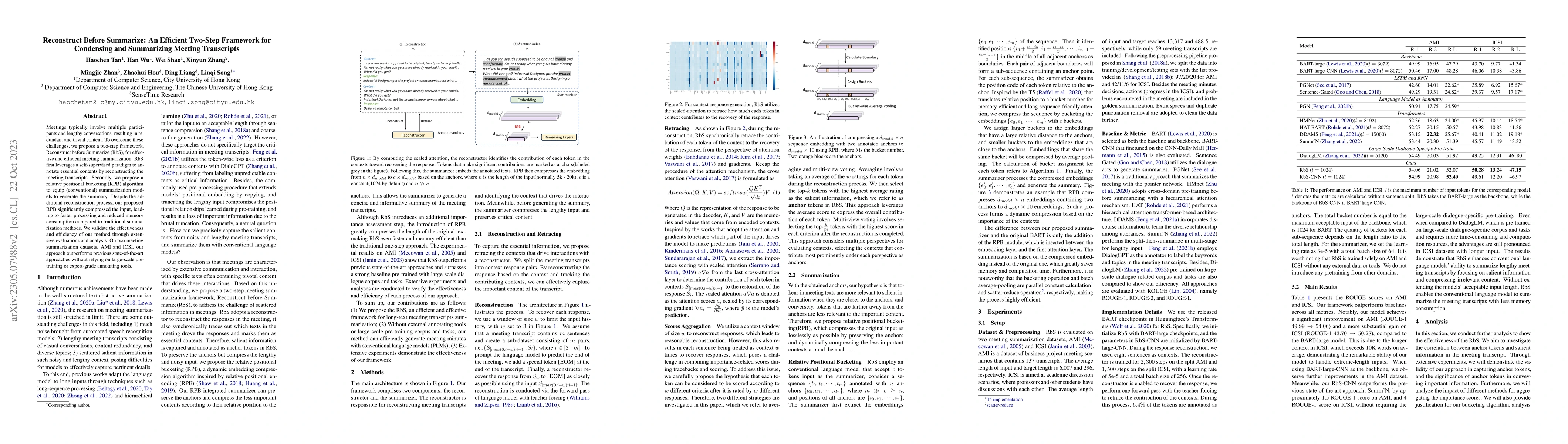 Thumbnail for Reconstruct Before Summarize: An Efficient Two-Step Framework for
  Condensing and Summarizing Meeting Transcripts