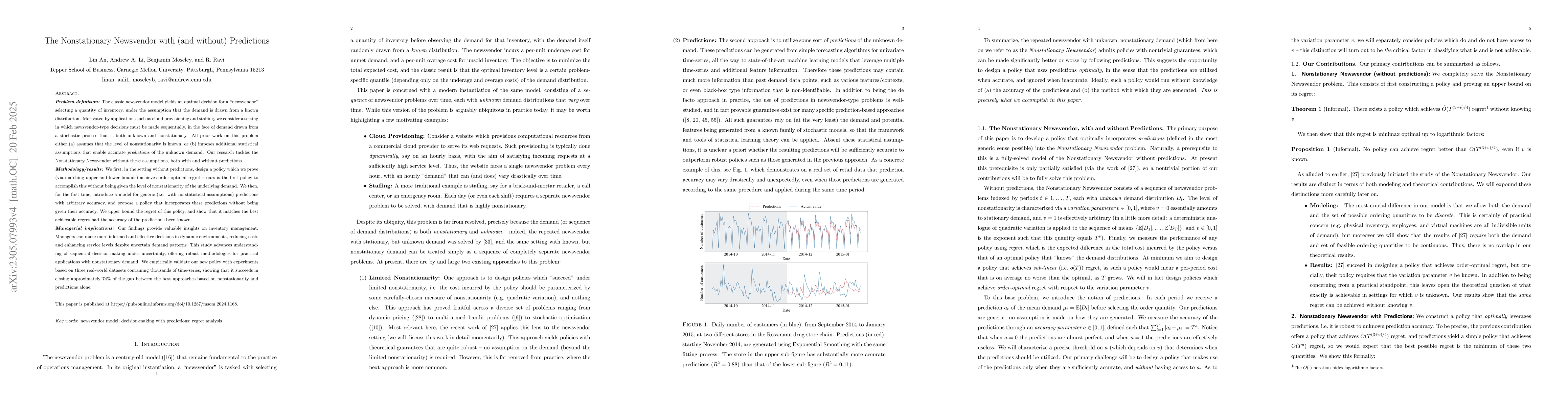 Thumbnail for The Nonstationary Newsvendor with (and without) Predictions