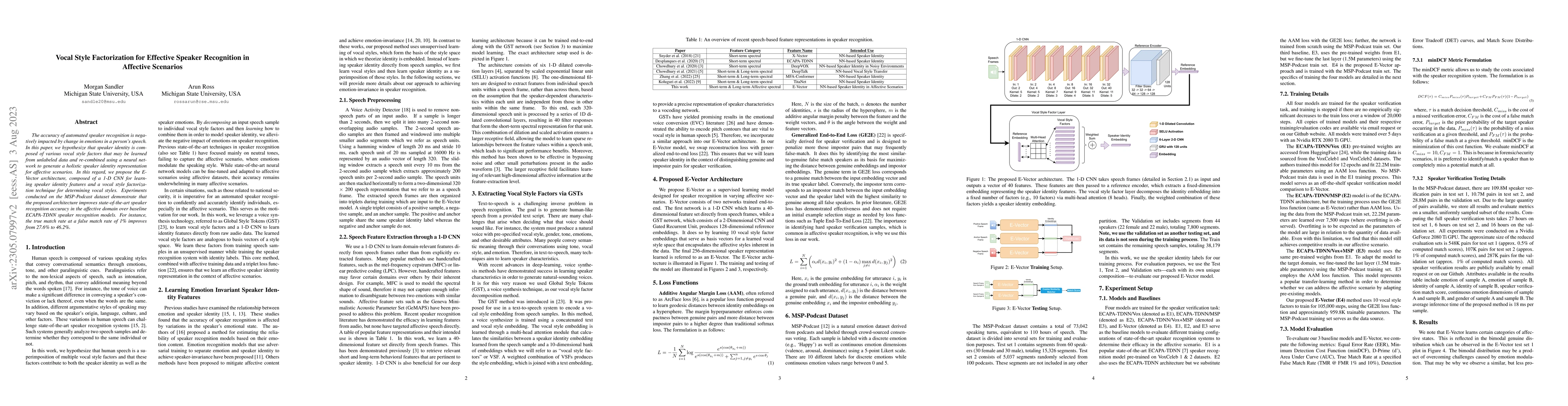 Thumbnail for Vocal Style Factorization for Effective Speaker Recognition in Affective
  Scenarios