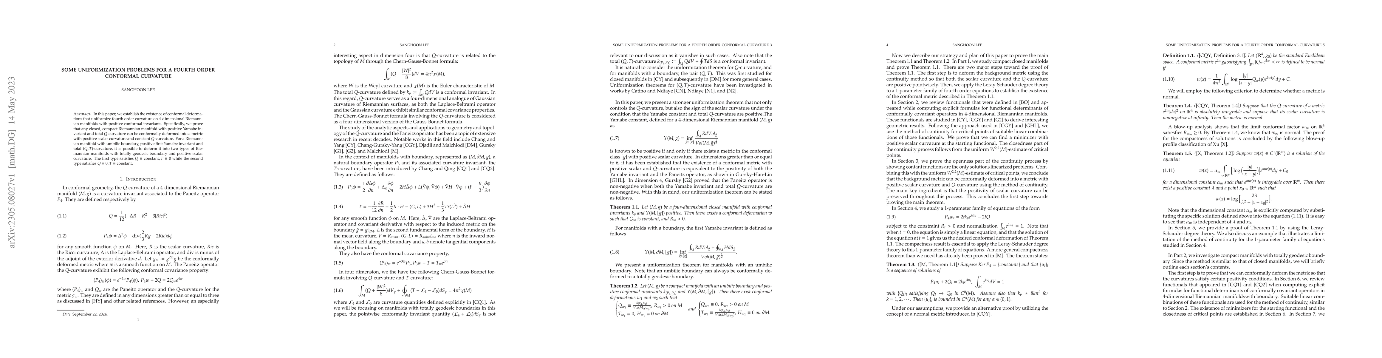 Thumbnail for Some Uniformization Problems for a Fourth order Conformal Curvature