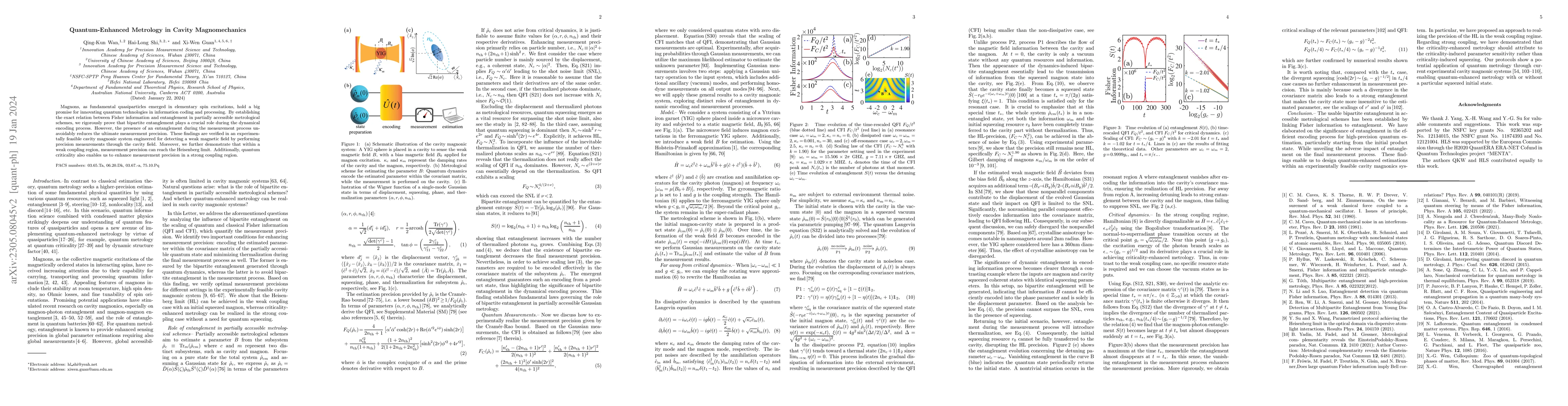 Thumbnail for Quantum-Enhanced Metrology in Cavity Magnomechanics