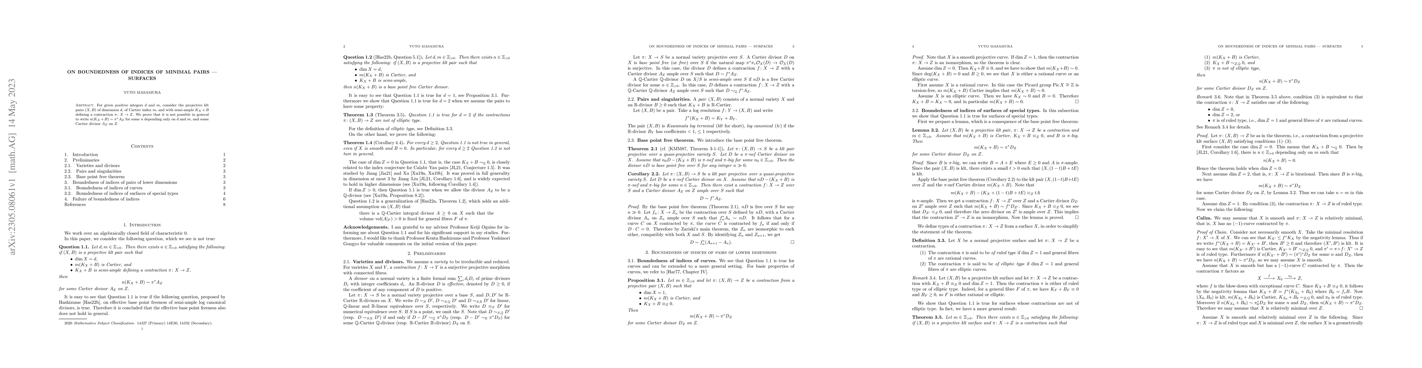 Thumbnail for On boundedness of indices of minimal pairs -- surfaces