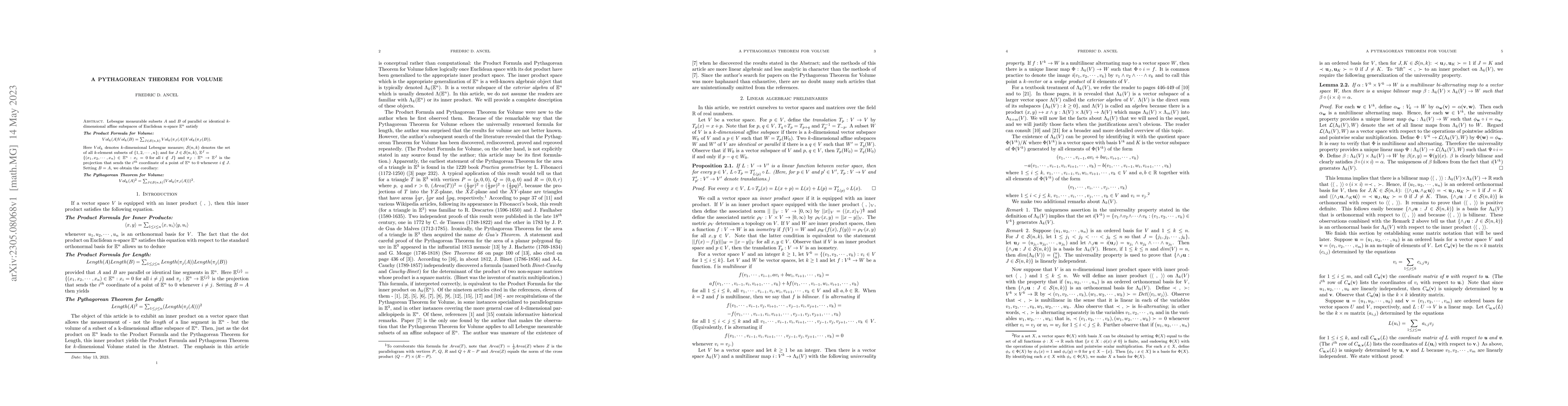 Thumbnail for A Pythagorean Theorem for Volume