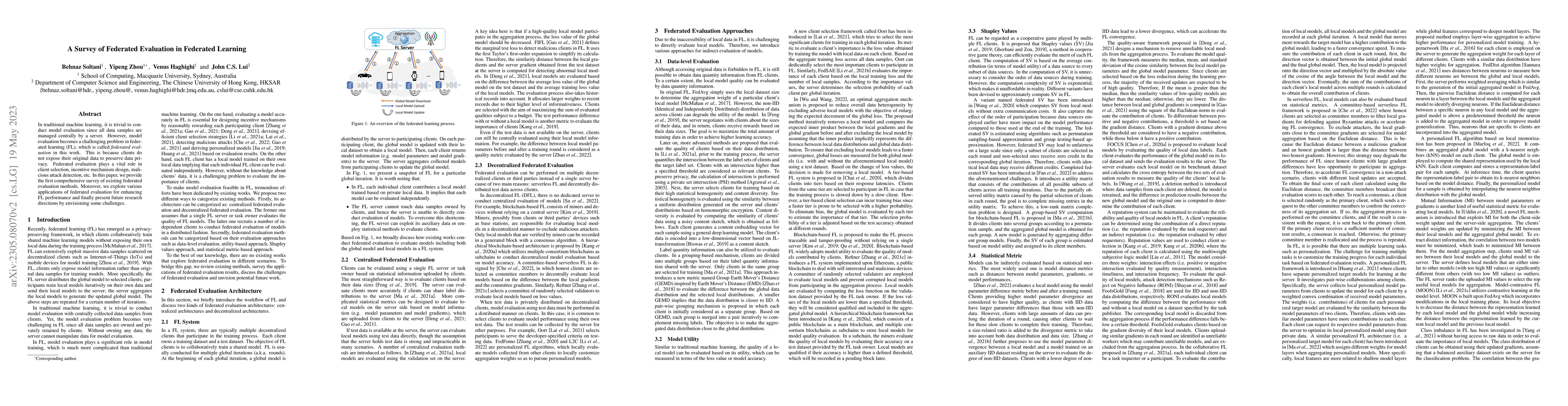 Thumbnail for A Survey of Federated Evaluation in Federated Learning
