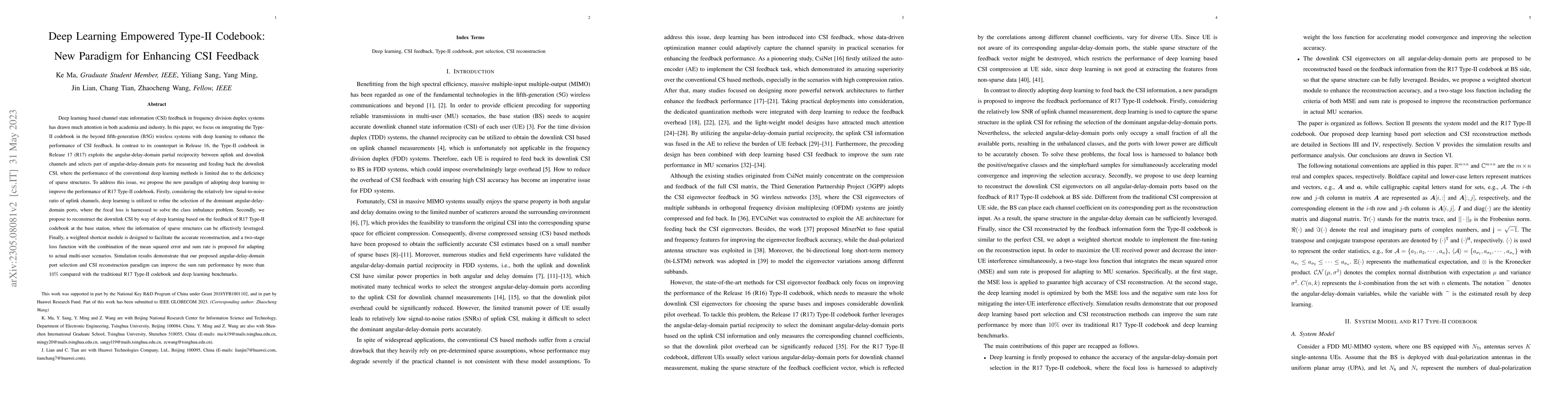 Thumbnail for Deep Learning Empowered Type-II Codebook: New Paradigm for Enhancing CSI
  Feedback
