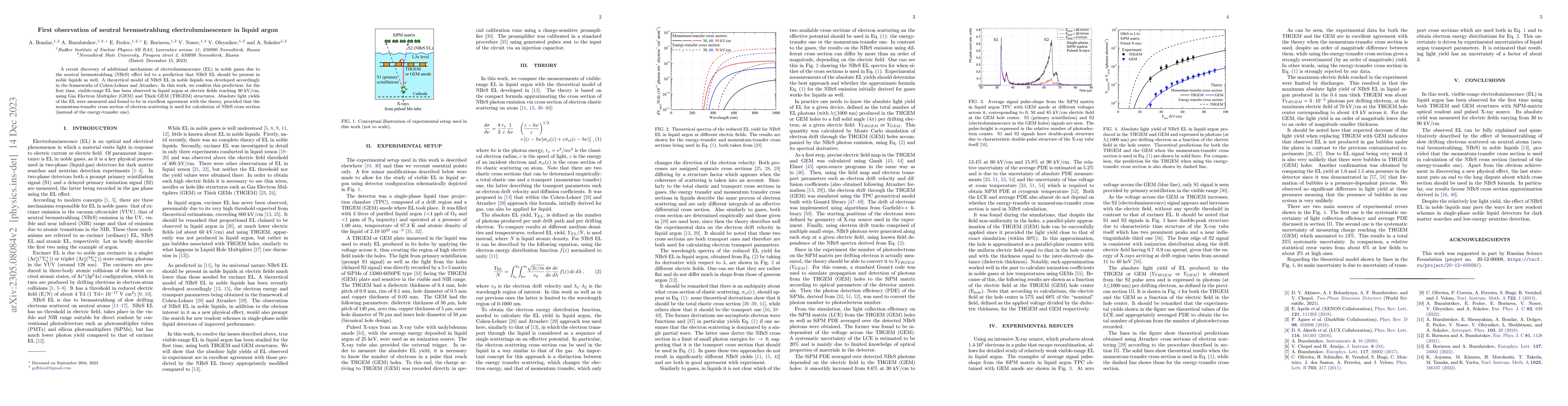 Thumbnail for First observation of neutral bremsstrahlung electroluminescence in
  liquid argon