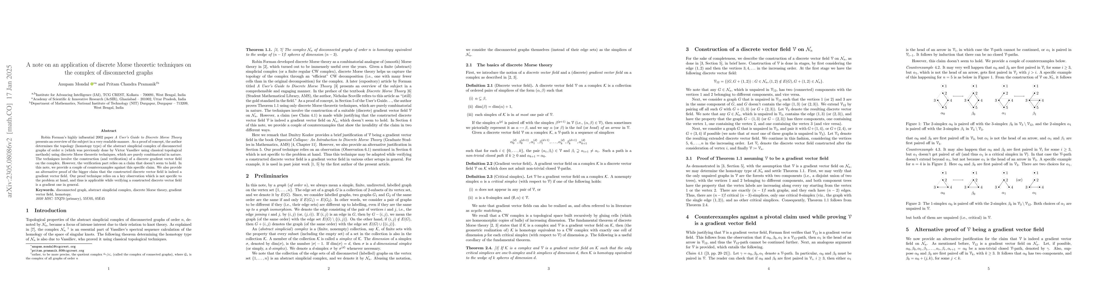 Thumbnail for A note on an application of discrete Morse theoretic techniques on the
  complex of disconnected graphs