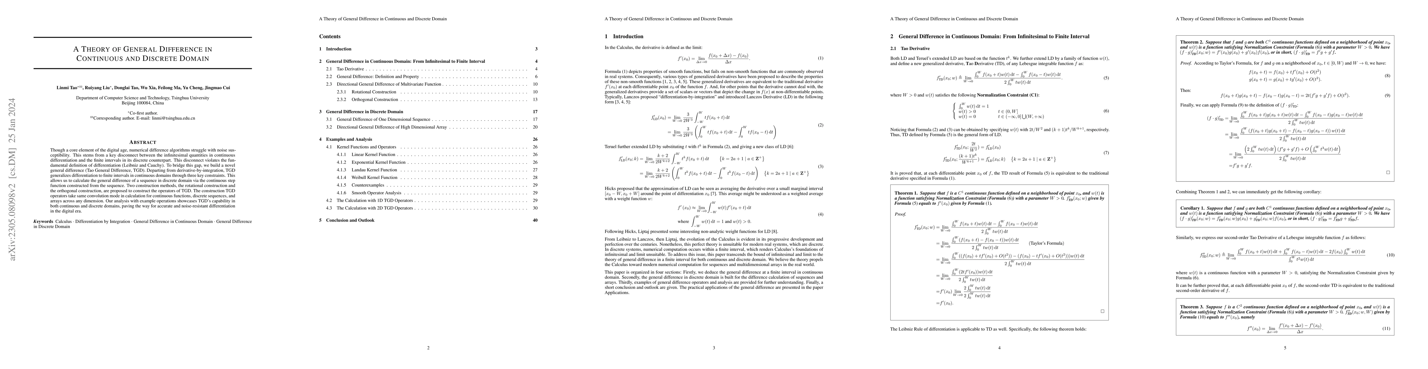 Thumbnail for A Theory of General Difference in Continuous and Discrete Domain