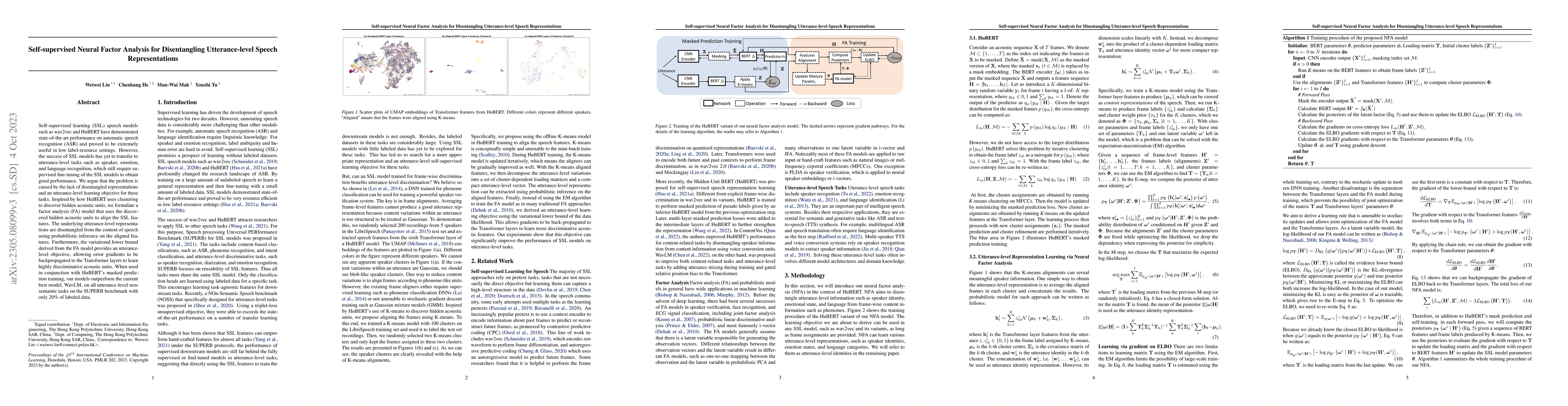 Thumbnail for Self-supervised Neural Factor Analysis for Disentangling Utterance-level
  Speech Representations