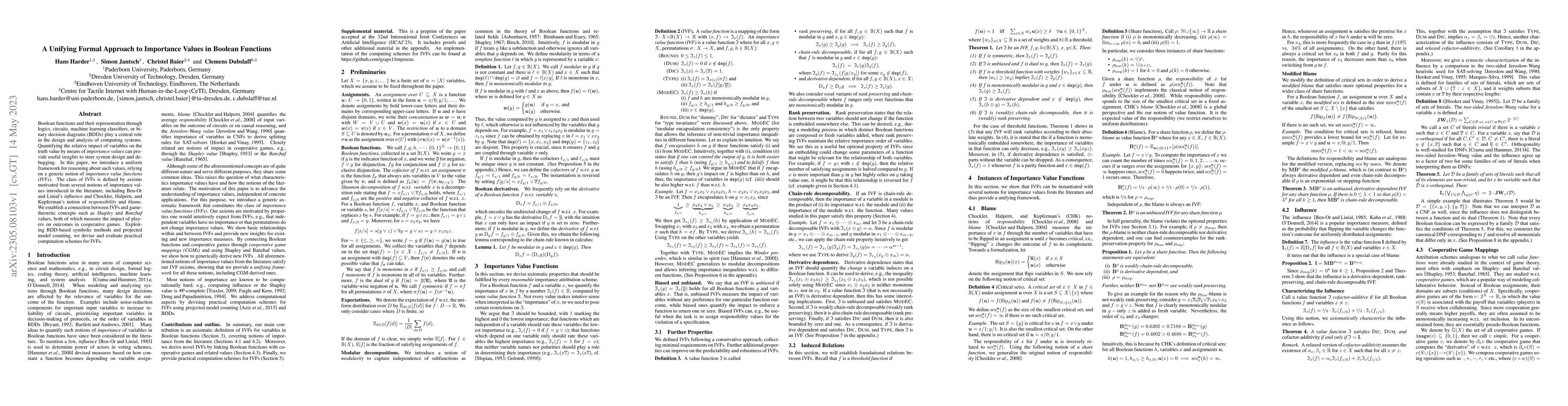 Thumbnail for A Unifying Formal Approach to Importance Values in Boolean Functions