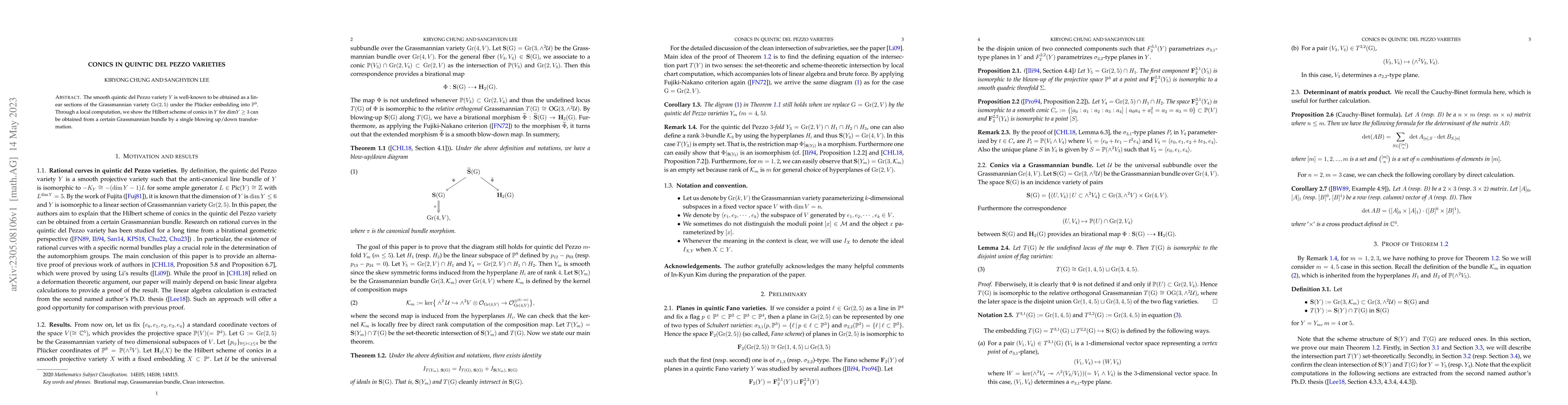 Thumbnail for Conics in quintic del Pezzo varieties
