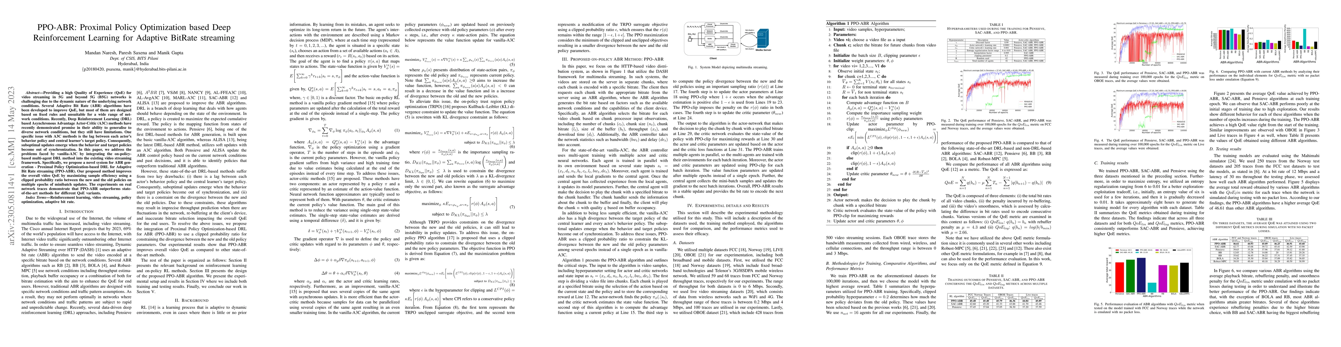 Thumbnail for PPO-ABR: Proximal Policy Optimization based Deep Reinforcement Learning
  for Adaptive BitRate streaming