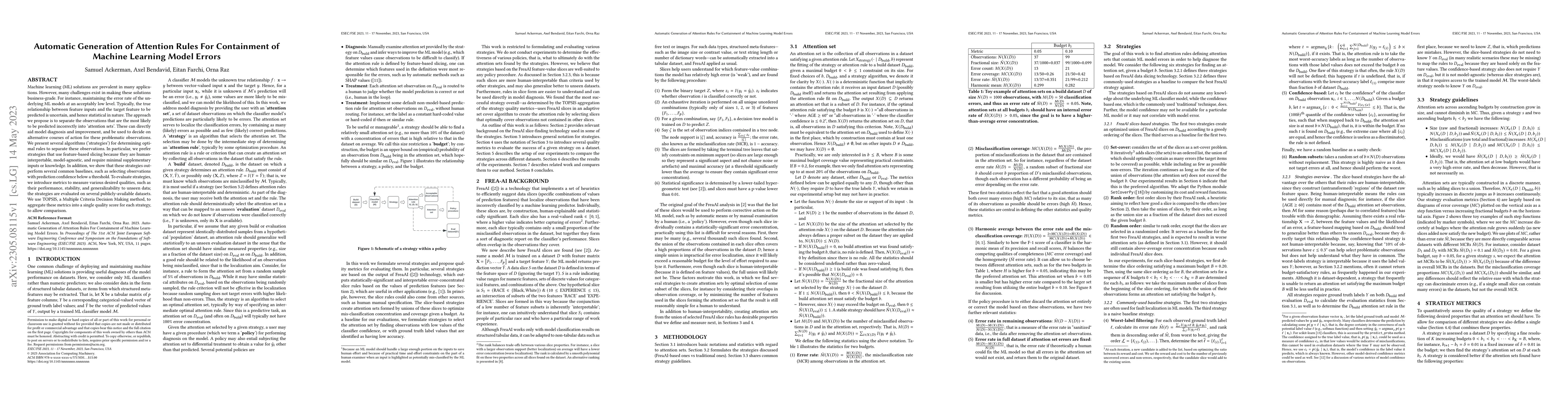 Thumbnail for Automatic Generation of Attention Rules For Containment of Machine
  Learning Model Errors