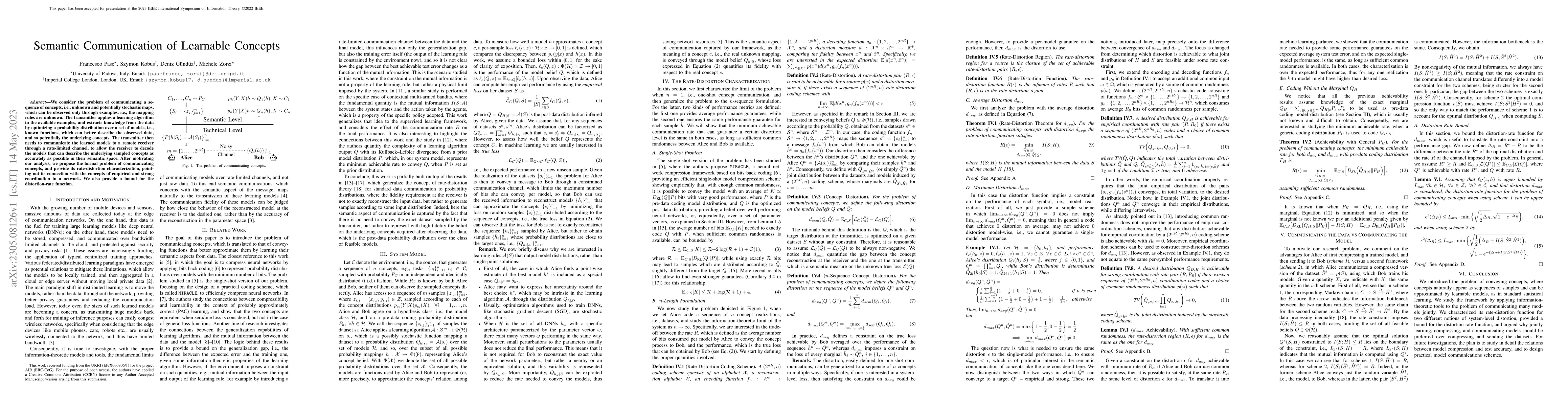 Thumbnail for Semantic Communication of Learnable Concepts