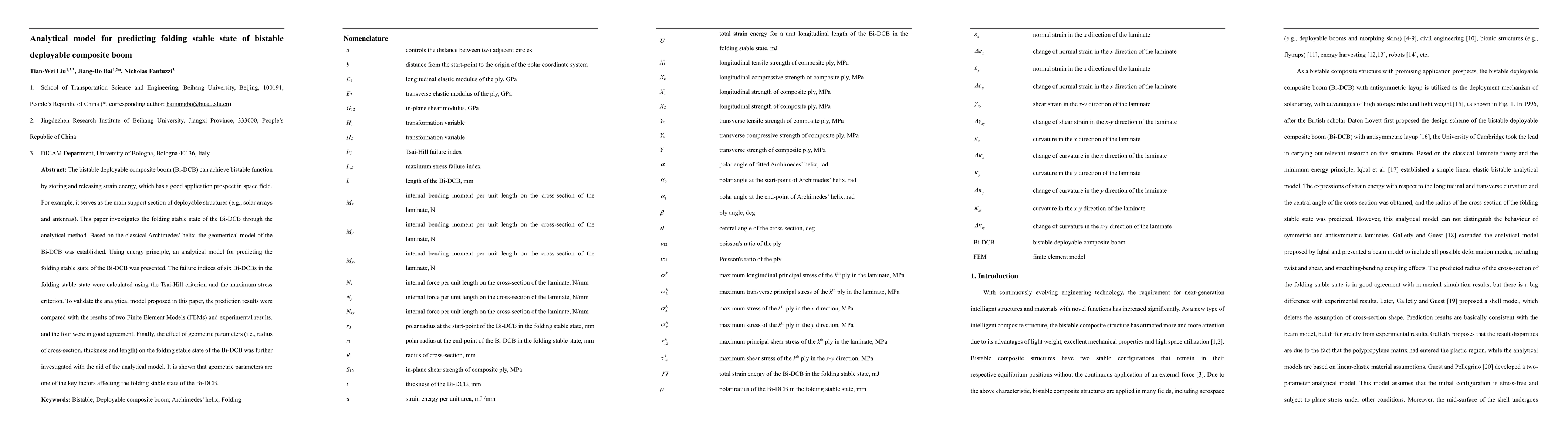 Thumbnail for Analytical model for predicting folding stable state of bistable
  deployable composite boom