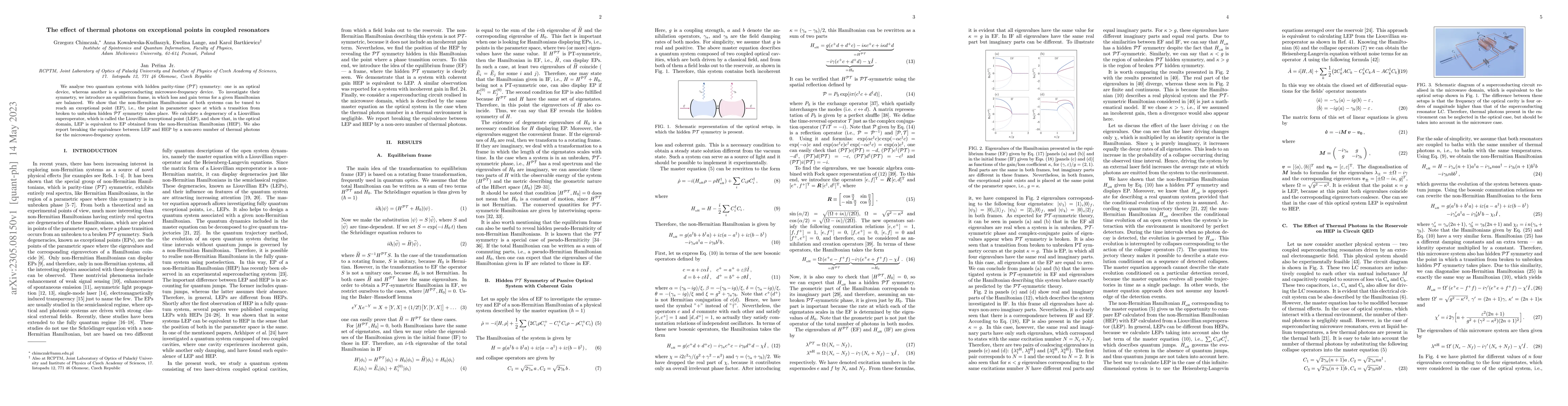 Thumbnail for The effect of thermal photons on exceptional points in coupled
  resonators