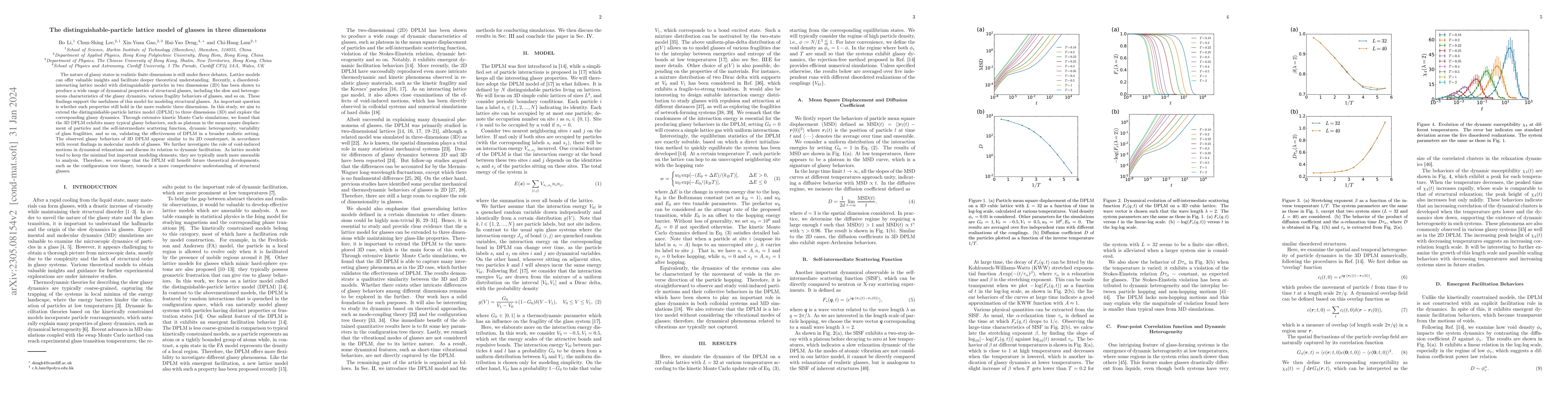 Thumbnail for The distinguishable-particle lattice model of glasses in three
  dimensions