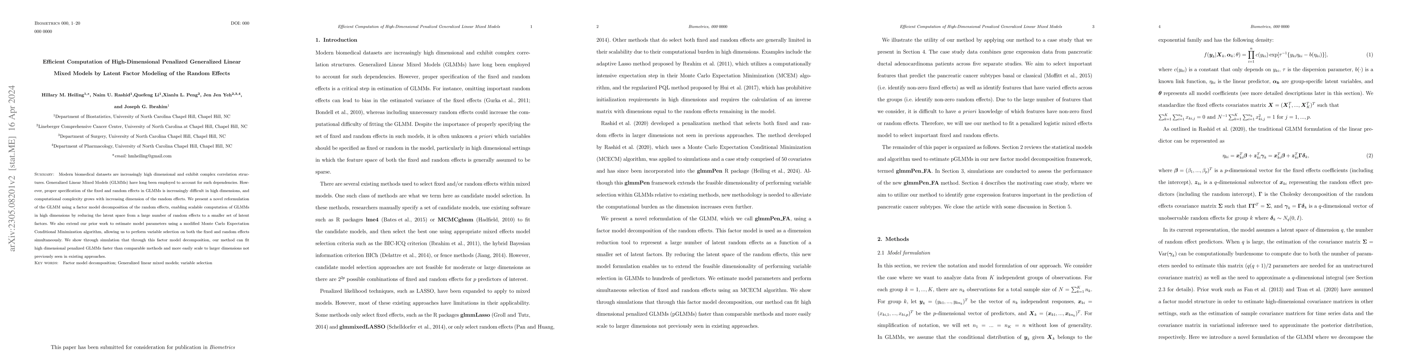 Thumbnail for Efficient Computation of High-Dimensional Penalized Generalized Linear
  Mixed Models by Latent Factor Modeling of the Random Effects
