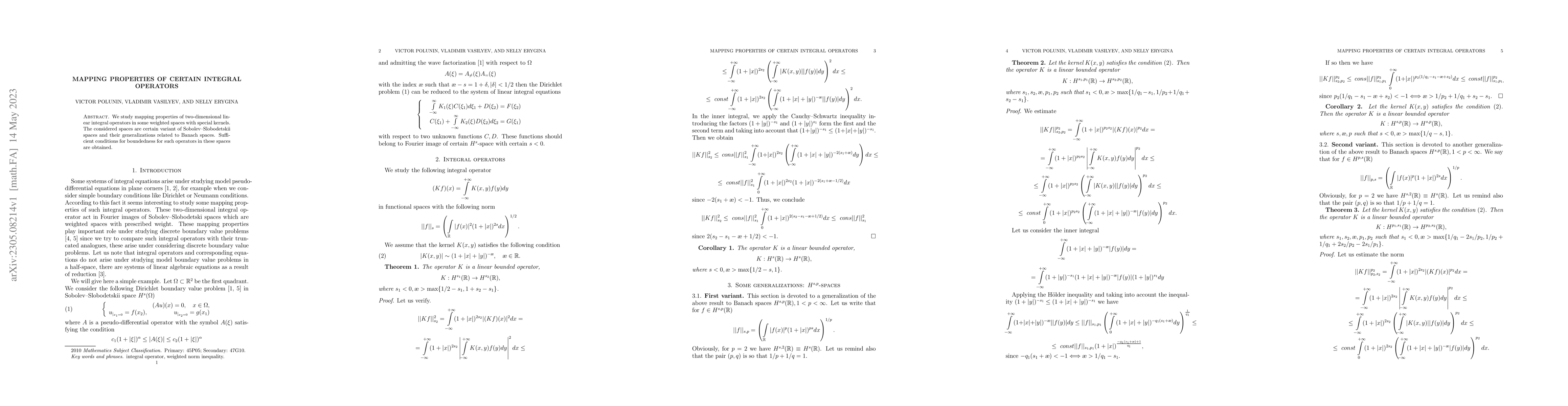 Thumbnail for Mapping properties of certain integral operators