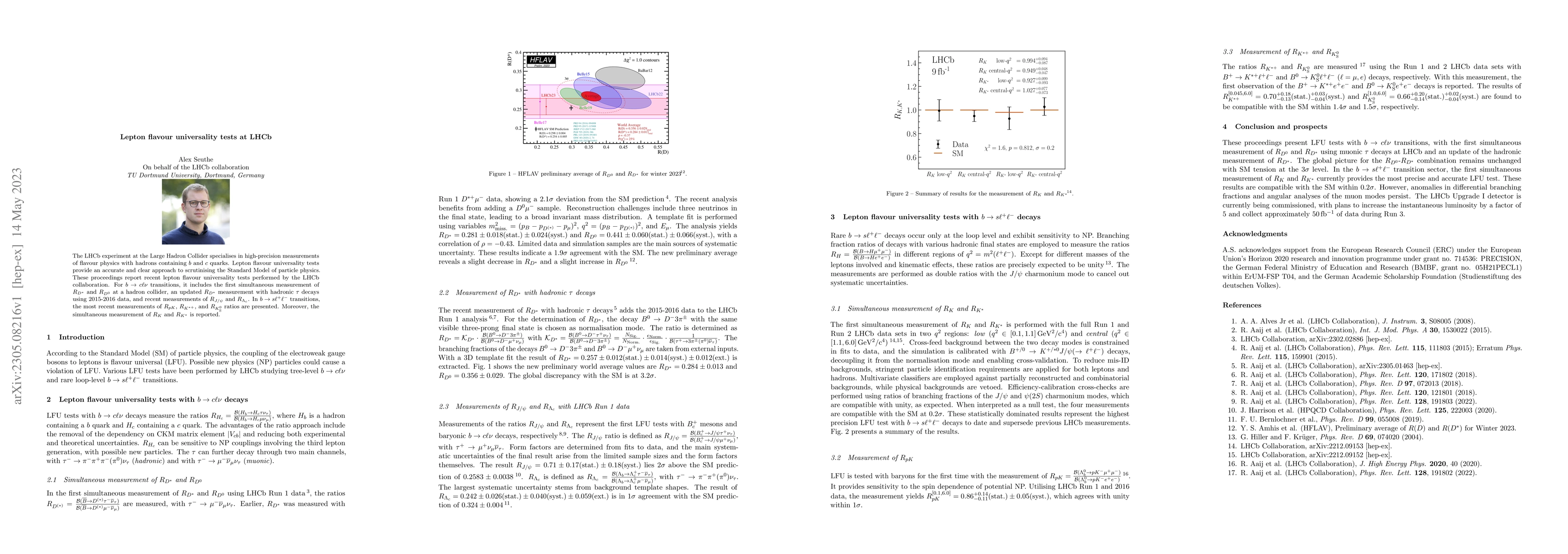 Thumbnail for Lepton flavour universality tests at LHCb