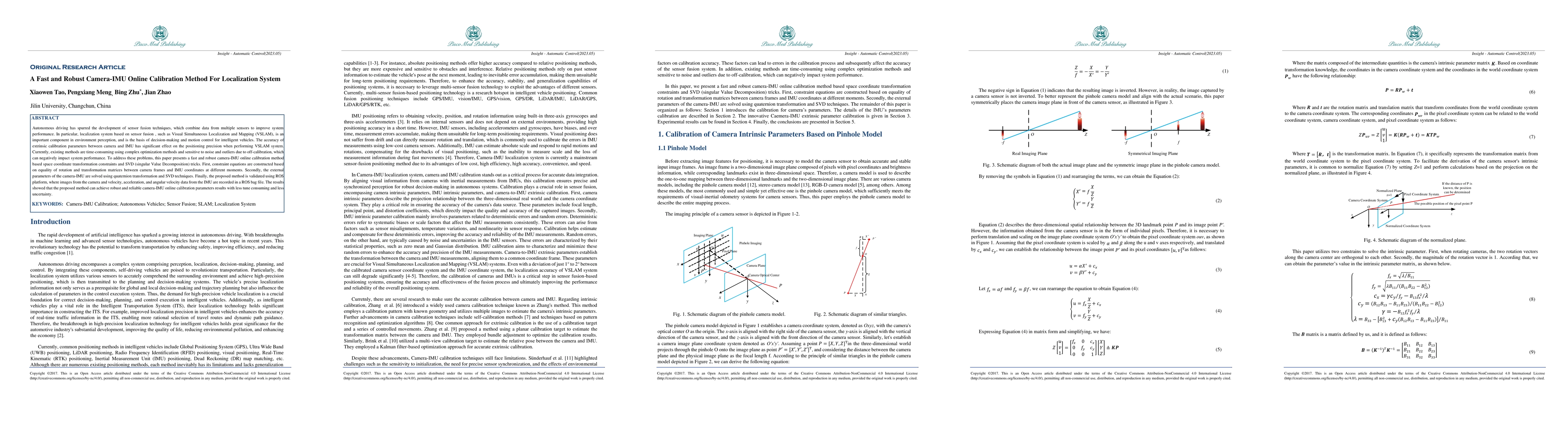 Thumbnail for A Fast and Robust Camera-IMU Online Calibration Method For Localization
  System