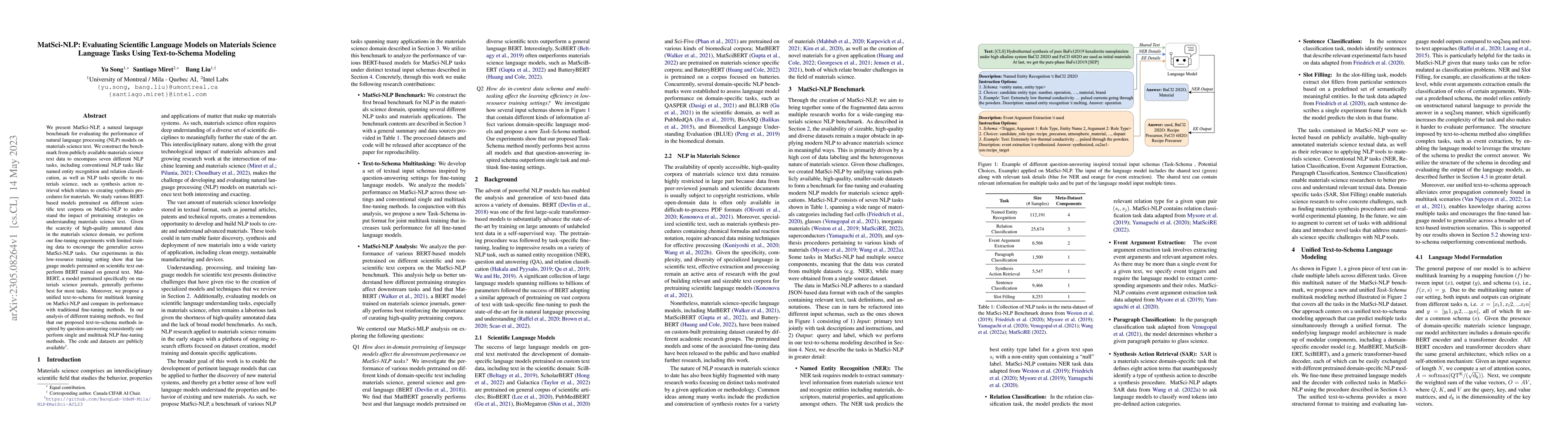 Thumbnail for MatSci-NLP: Evaluating Scientific Language Models on Materials Science
  Language Tasks Using Text-to-Schema Modeling