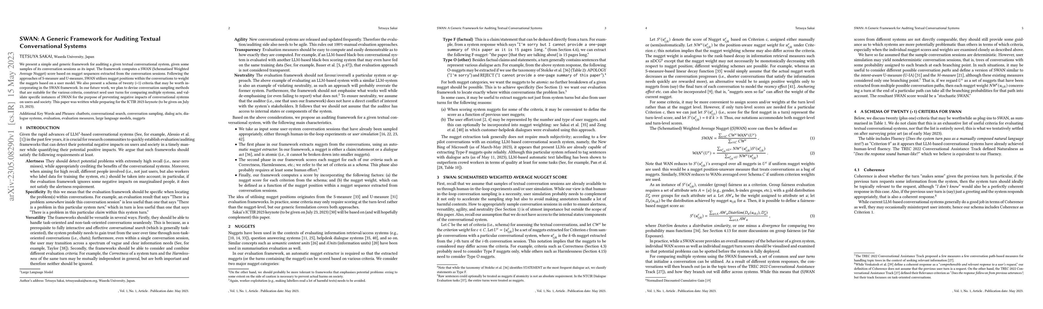 Thumbnail for SWAN: A Generic Framework for Auditing Textual Conversational Systems