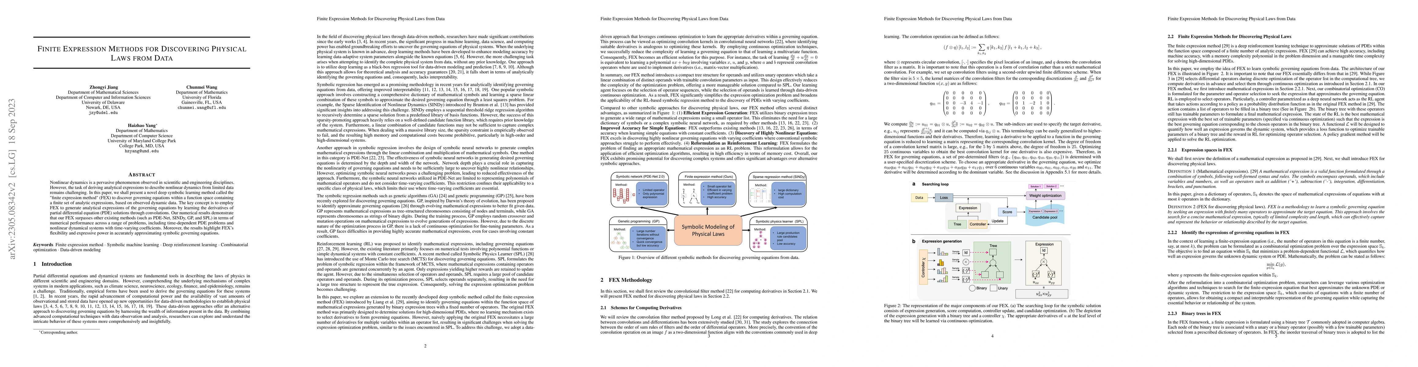 Thumbnail for Finite Expression Methods for Discovering Physical Laws from Data
