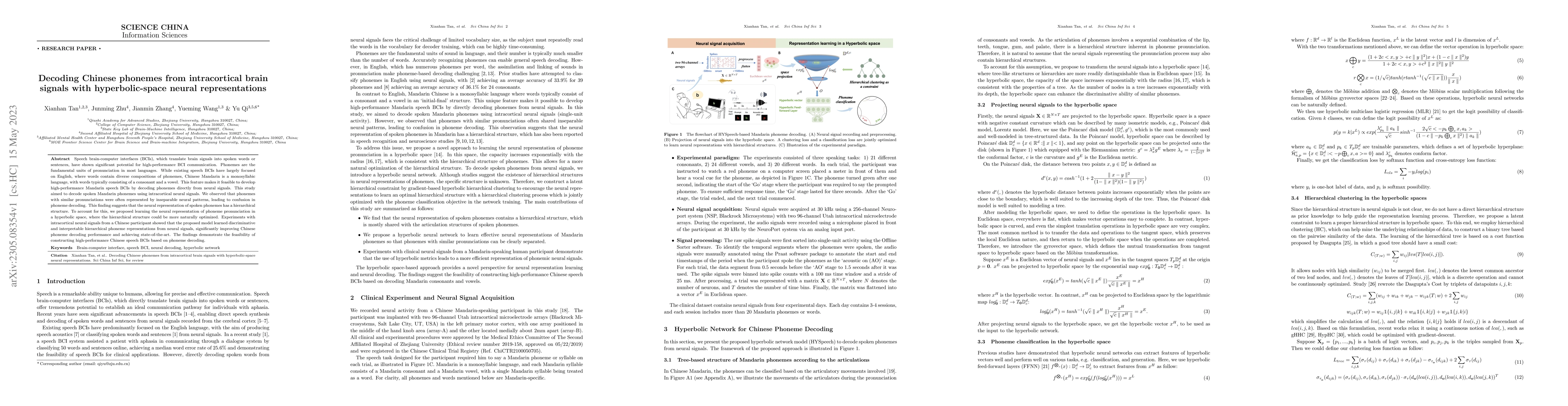 Thumbnail for Decoding Chinese phonemes from intracortical brain signals with
  hyperbolic-space neural representations